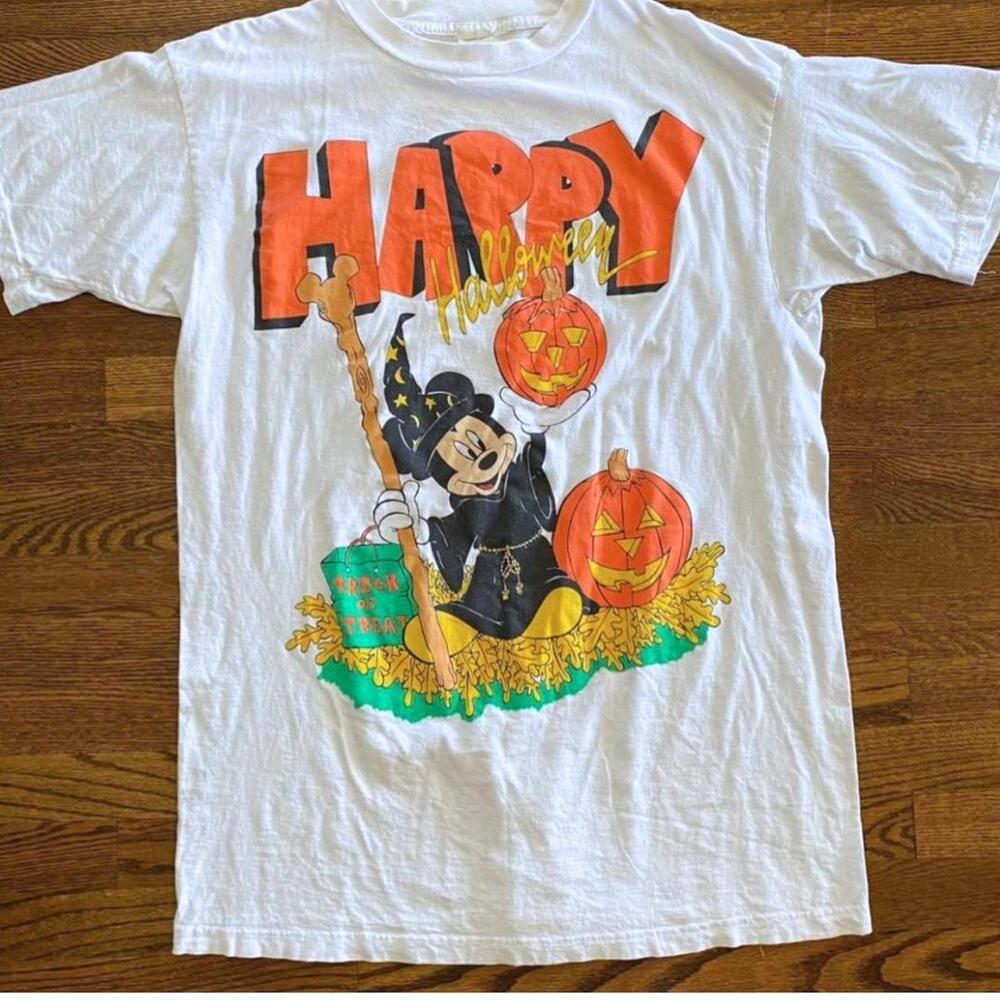 Mickey Mouse Happy Halloween 1991 Single Stitch T-Shirt